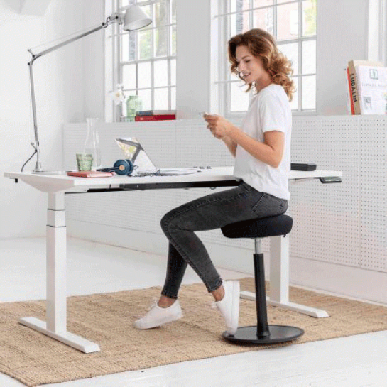 Afbeeldingen van Ergodesk E2T elektrisch verstelbaar zit-sta thuiswerkbureau (HHSK)
